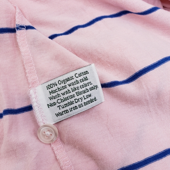 Criquet Mens XL Extra Large Pink & Blue Short Sleeve Polo Shirt Organic Cotton - Picture 4 of 10